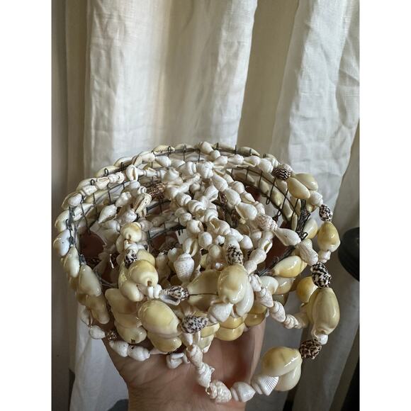 Vintage Sea Shell Hanging Macrame Plant candle Holder Boho decor beach nautical - Picture 5 of 16